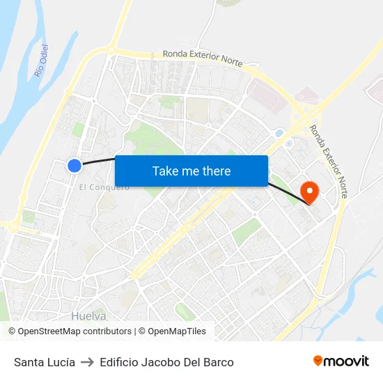 Santa Lucía to Edificio Jacobo Del Barco map