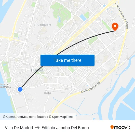 Villa De Madrid to Edificio Jacobo Del Barco map