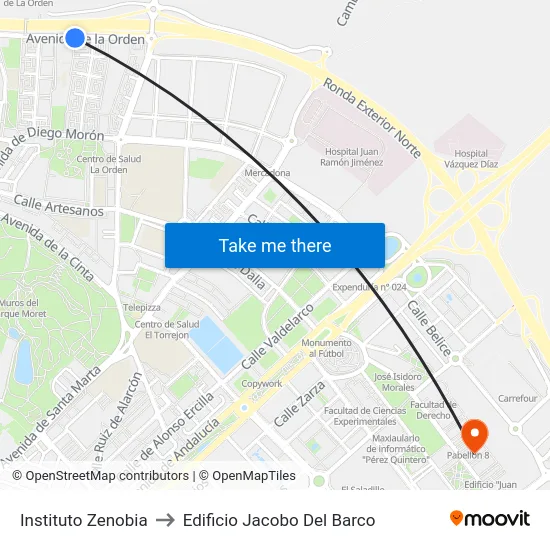 Instituto Zenobia to Edificio Jacobo Del Barco map