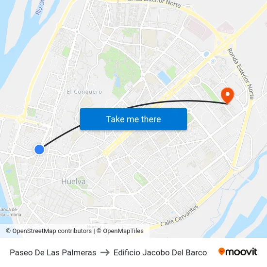 Paseo De Las Palmeras to Edificio Jacobo Del Barco map