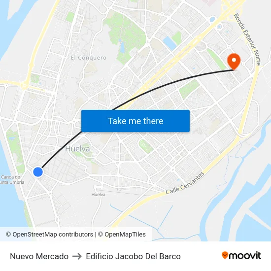 Nuevo Mercado to Edificio Jacobo Del Barco map