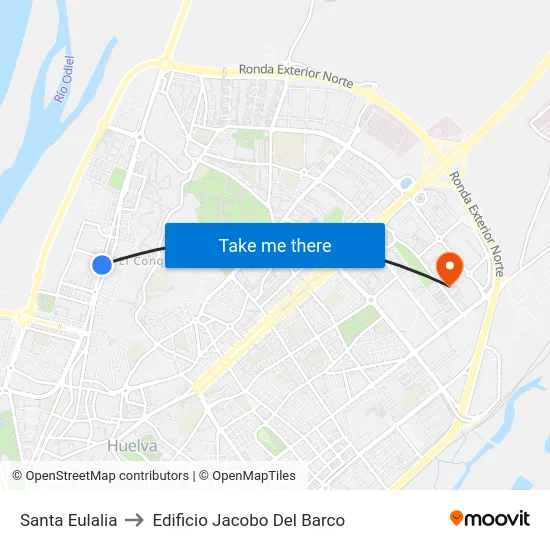 Santa Eulalia to Edificio Jacobo Del Barco map