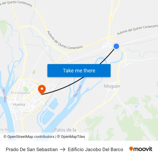 Prado De San Sebastian to Edificio Jacobo Del Barco map