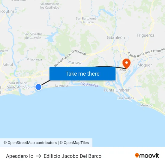 Apeadero Ic to Edificio Jacobo Del Barco map
