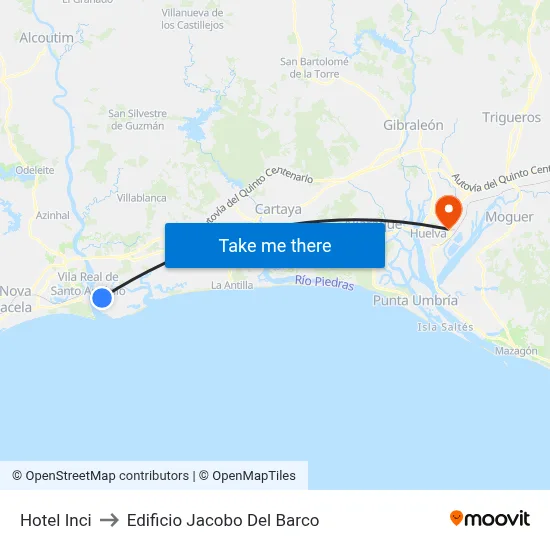 Hotel Inci to Edificio Jacobo Del Barco map