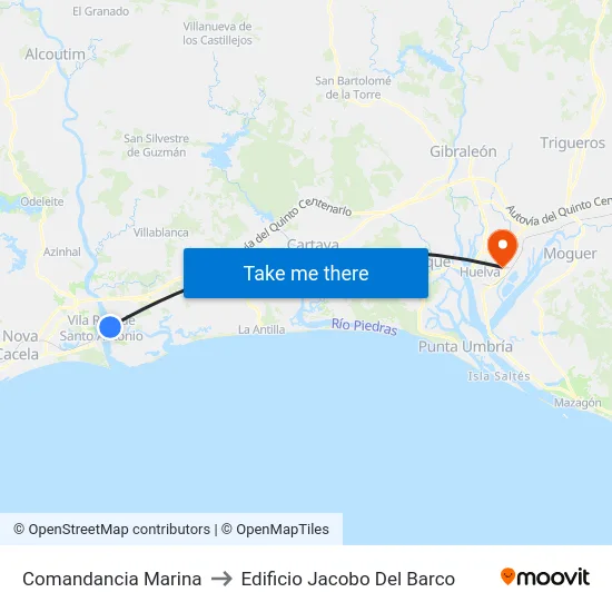 Comandancia Marina to Edificio Jacobo Del Barco map