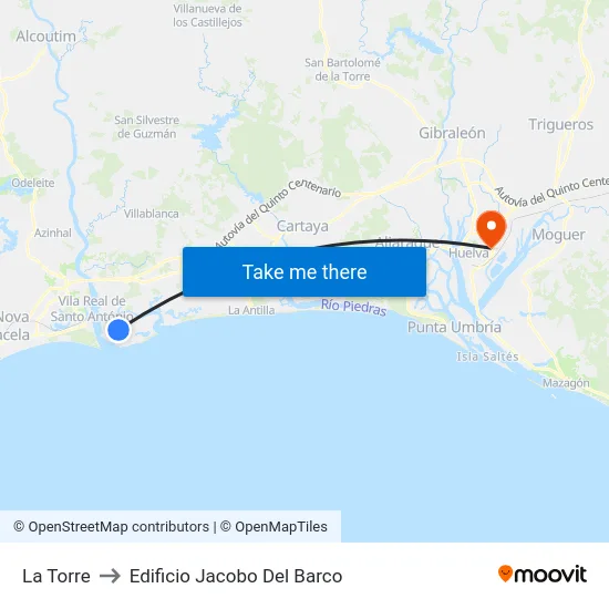 La Torre to Edificio Jacobo Del Barco map