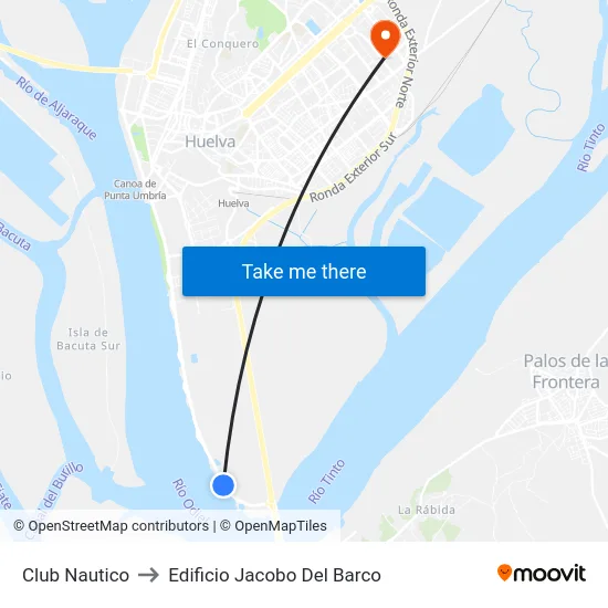 Club Nautico to Edificio Jacobo Del Barco map