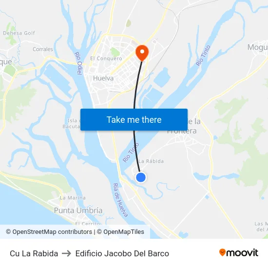 Cu La Rabida to Edificio Jacobo Del Barco map