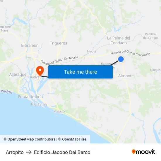 Arropito to Edificio Jacobo Del Barco map