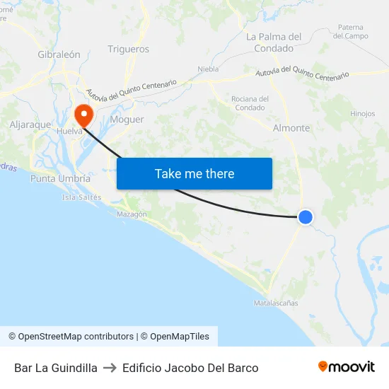 Bar La Guindilla to Edificio Jacobo Del Barco map