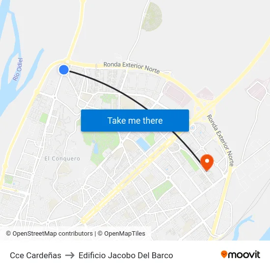 Cce Cardeñas to Edificio Jacobo Del Barco map