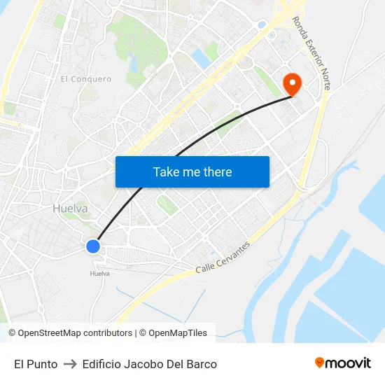 El Punto to Edificio Jacobo Del Barco map