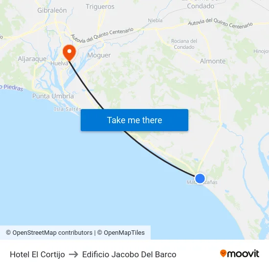 Hotel El Cortijo to Edificio Jacobo Del Barco map