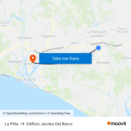 La Piña to Edificio Jacobo Del Barco map