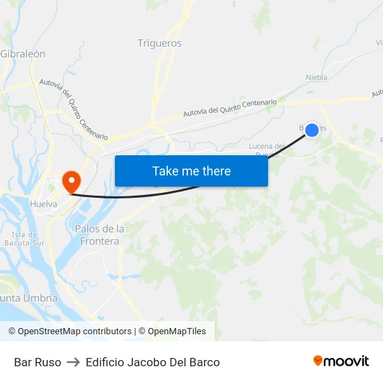 Bar Ruso to Edificio Jacobo Del Barco map