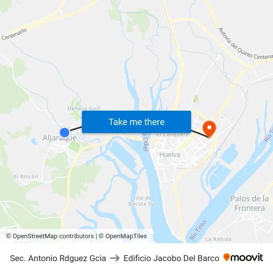 Sec. Antonio Rdguez Gcia to Edificio Jacobo Del Barco map