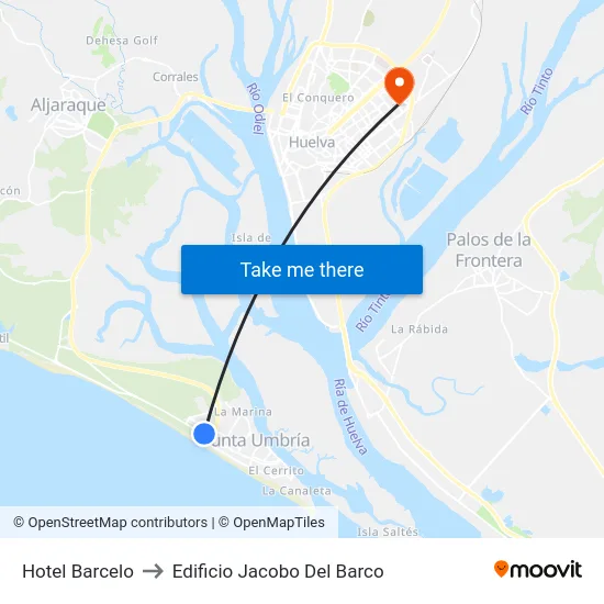 Hotel Barcelo to Edificio Jacobo Del Barco map