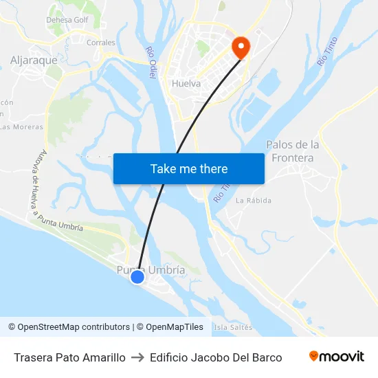Trasera Pato Amarillo to Edificio Jacobo Del Barco map