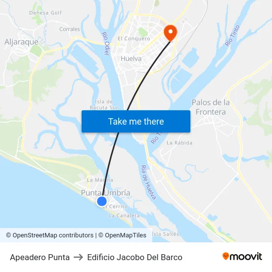 Apeadero Punta to Edificio Jacobo Del Barco map