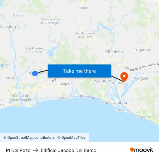Pl Del Pozo to Edificio Jacobo Del Barco map