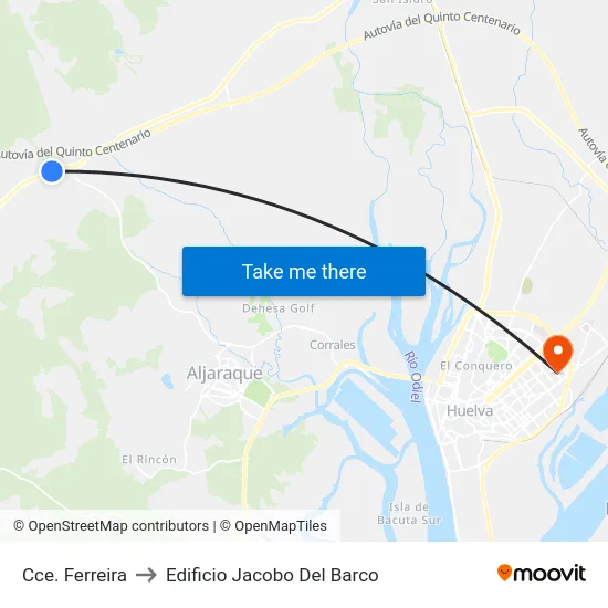 Cce. Ferreira to Edificio Jacobo Del Barco map