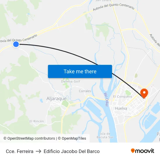 Cce. Ferreira to Edificio Jacobo Del Barco map