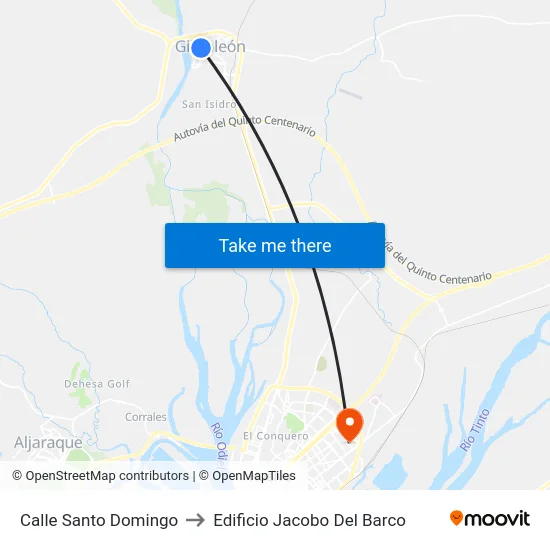 Calle Santo Domingo to Edificio Jacobo Del Barco map