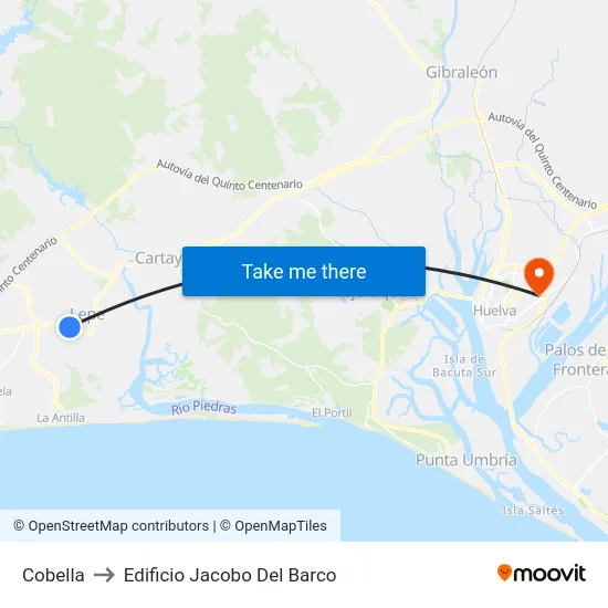 Cobella to Edificio Jacobo Del Barco map