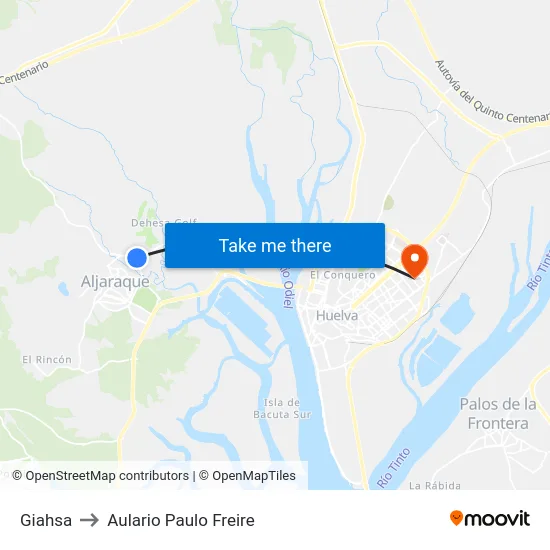 Giahsa to Aulario Paulo Freire map