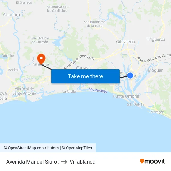 Avenida Manuel Siurot to Villablanca map