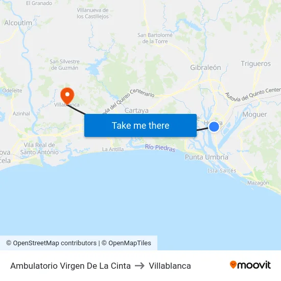 Ambulatorio Virgen De La Cinta to Villablanca map