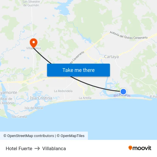 Hotel Fuerte to Villablanca map