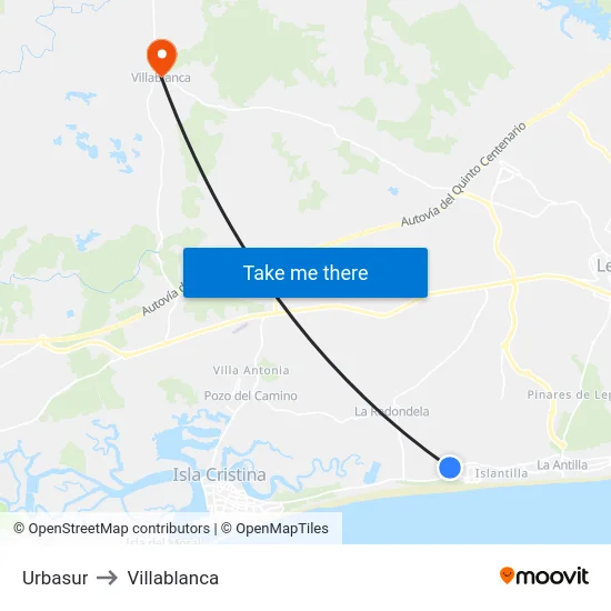 Urbasur to Villablanca map