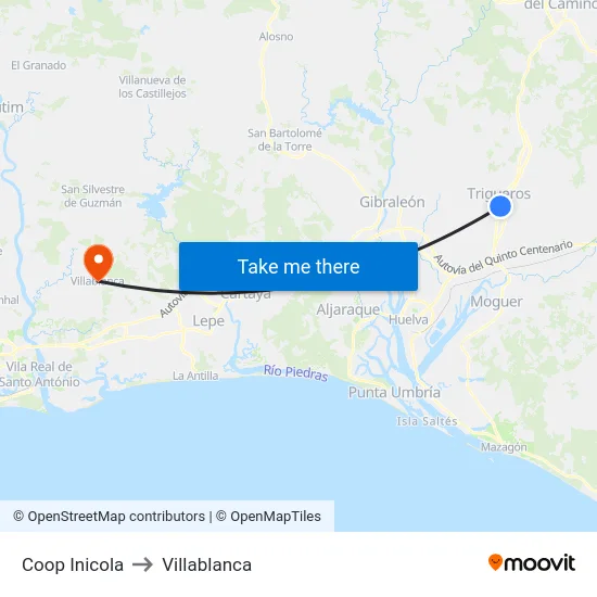 Coop Inicola to Villablanca map