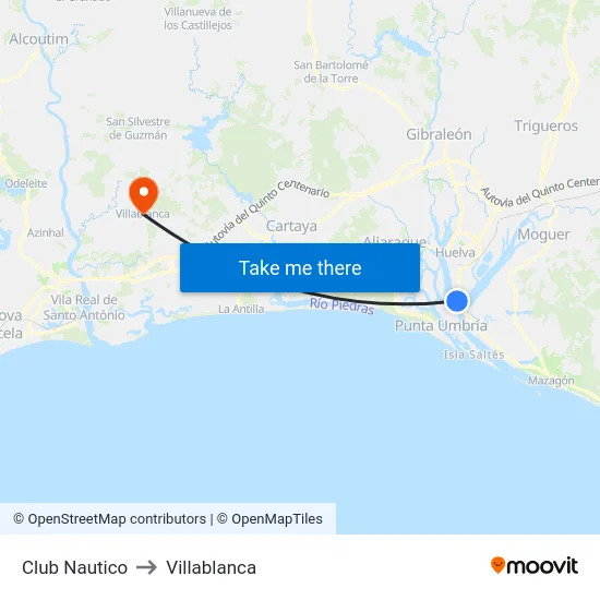 Club Nautico to Villablanca map