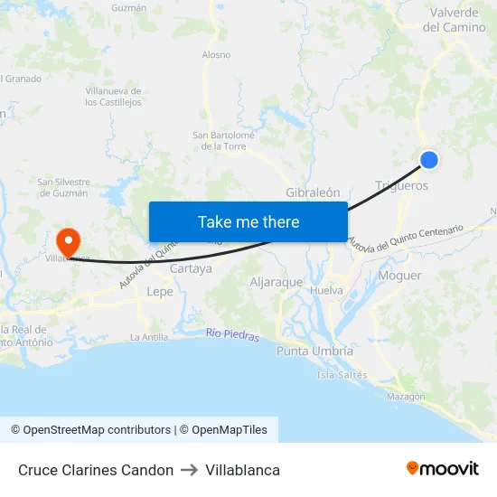 Cruce Clarines Candon to Villablanca map