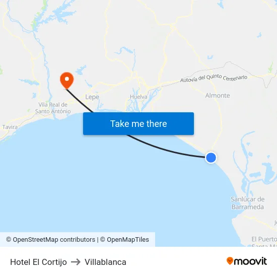 Hotel El Cortijo to Villablanca map