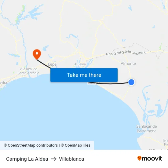 Camping La Aldea to Villablanca map