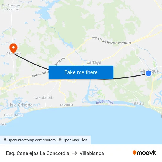 Esq. Canalejas La Concordia to Villablanca map