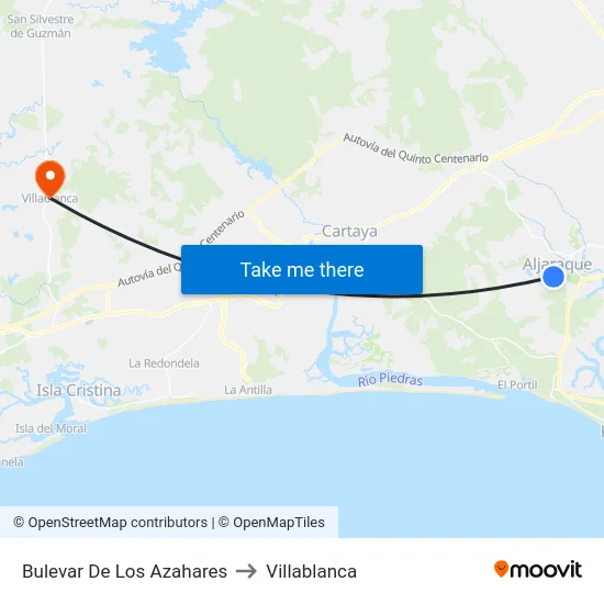 Bulevar De Los Azahares to Villablanca map