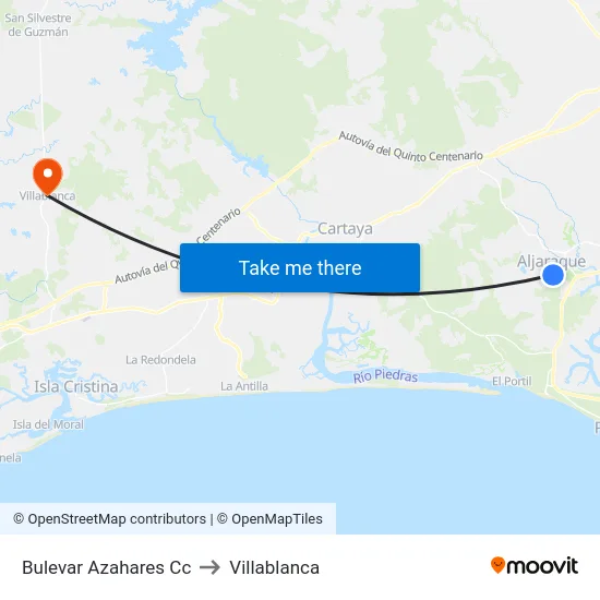 Bulevar Azahares Cc to Villablanca map