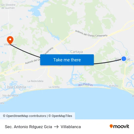 Sec. Antonio Rdguez Gcia to Villablanca map
