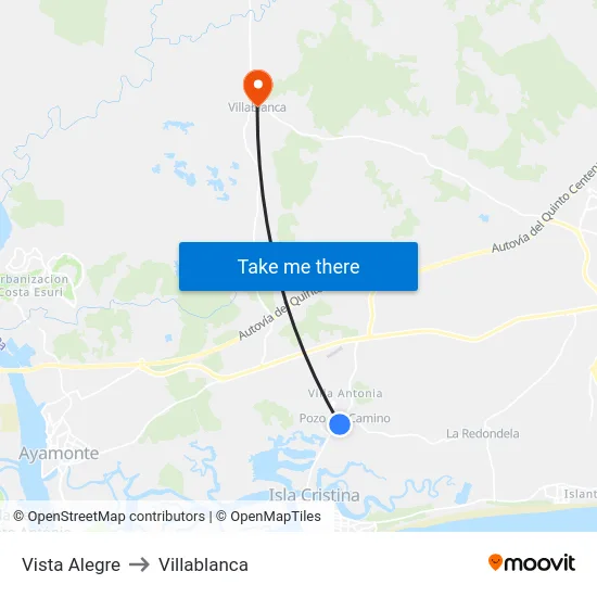 Vista Alegre to Villablanca map