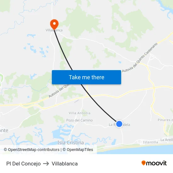 Pl Del Concejo to Villablanca map