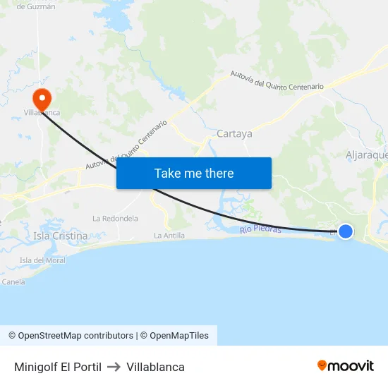 Minigolf El Portil to Villablanca map
