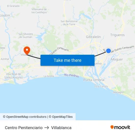 Centro Penitenciario to Villablanca map