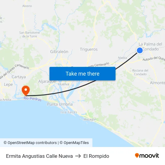 Ermita Angustias Calle Nueva to El Rompido map