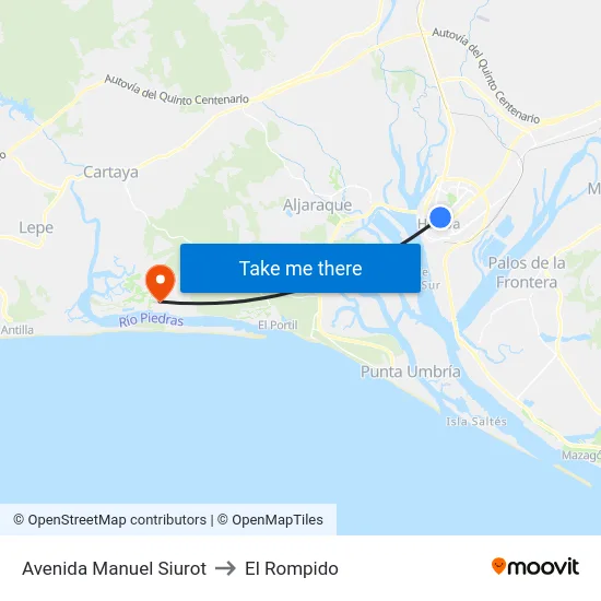 Avenida Manuel Siurot to El Rompido map