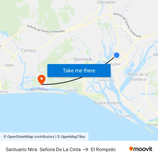 Santuario Ntra. Señora De La Cinta to El Rompido map